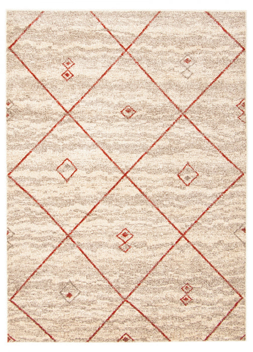 Grande Ivory/Red6'7\" X 9'6\" Area Rug