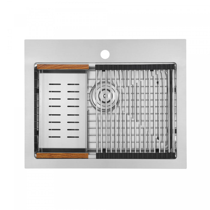 Ancona 25\" Drop-In Workstation Kitchen Sink - AN-3126