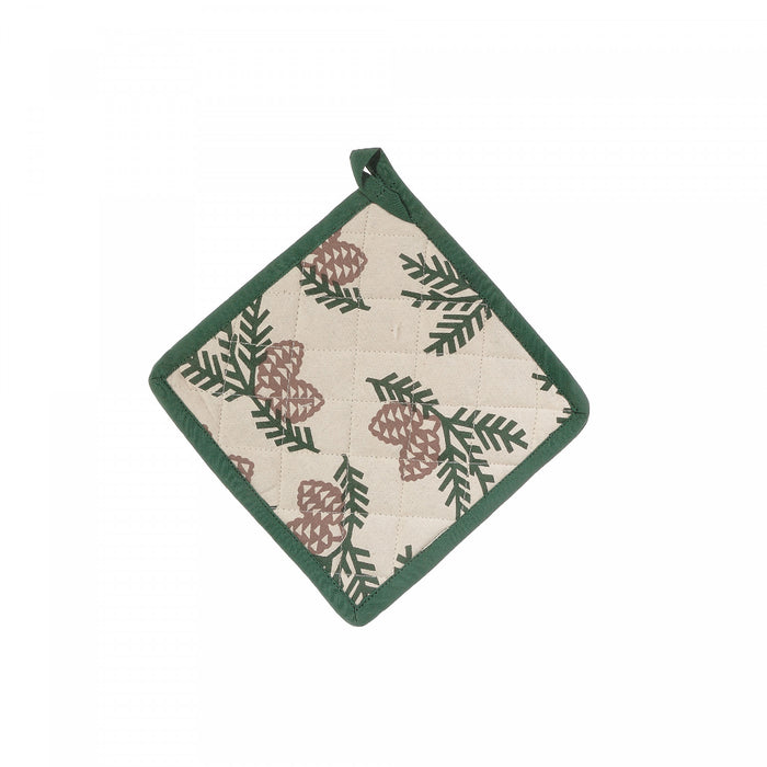 Cotton Potholder Pinecone - Set of 4 Kitchen Linen