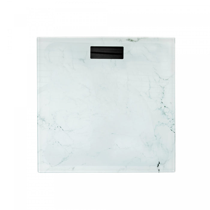 Digital Glass Body Scale Square - White Marble Bath Accessories