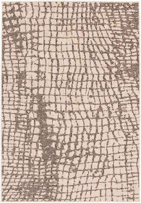 Sadie Safari Silver-Black Area Rug - 5'3\" x 7'7\"