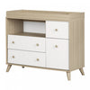 Yodi Wide Changing Table With Drawers - Soft Elm and White