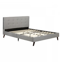 Fusion Full Complete Upholstered Bed - Soft Grey 