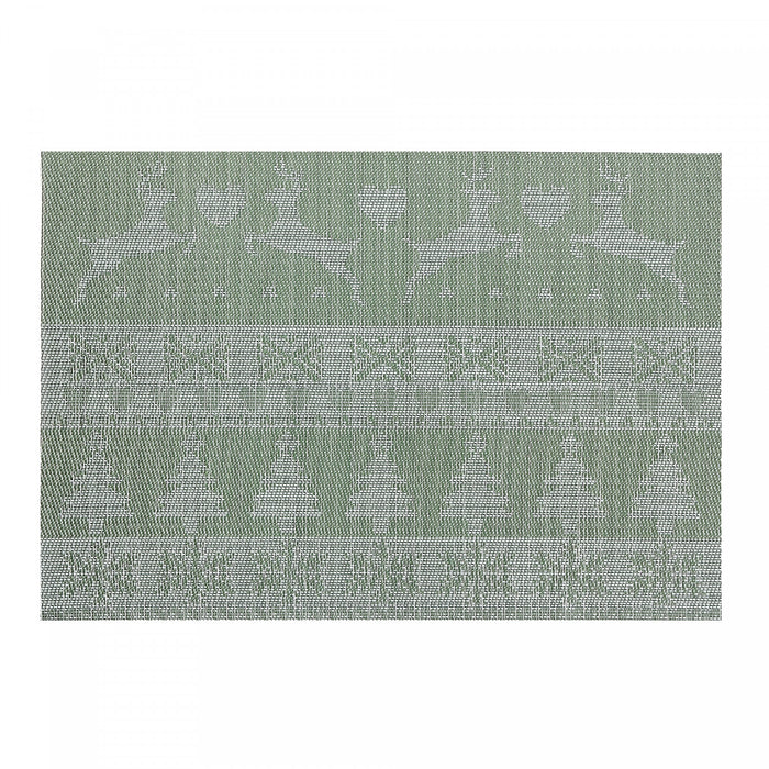 Vinyl Placemat Reindeer and Tree Green