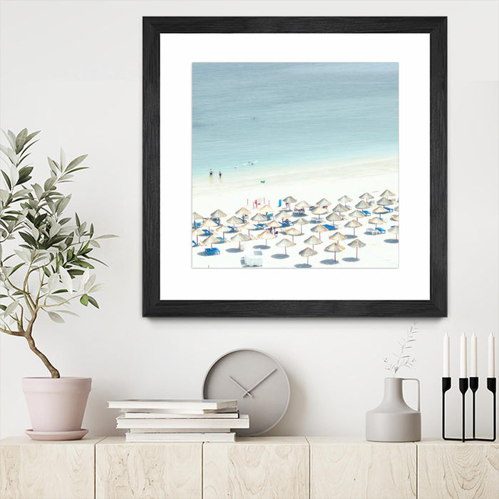 \"Sesimbra I\" Matted and Framed Black 36x36 Wall Art