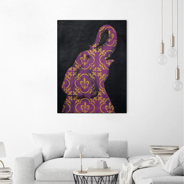 \"Zoo Celebration I\" Canvas Framed Black 18x24 Wall Art