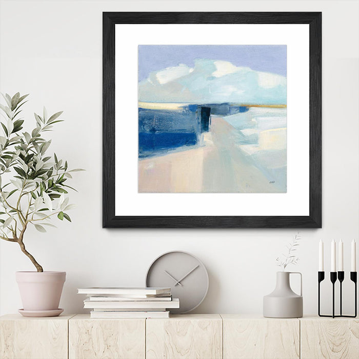 \"Sand And Sky\" Matted and Framed Black 30x30 Wall Art