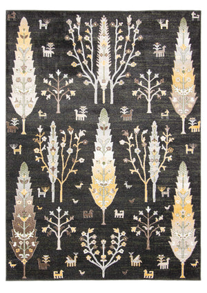 Pine Black Machine Washable Area Rug - 8'0