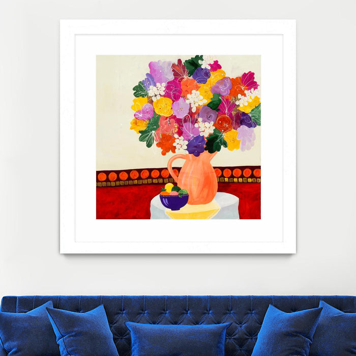 \"Taking In The Love\" Matted and Framed White 30x30 Wall Art