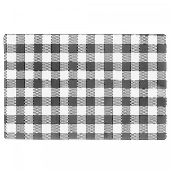 Plastic Placemat White Buffalo Plaid - Set of 12