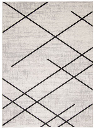 Damali Ivory/Black Machine Washable Area Rug - 6'0