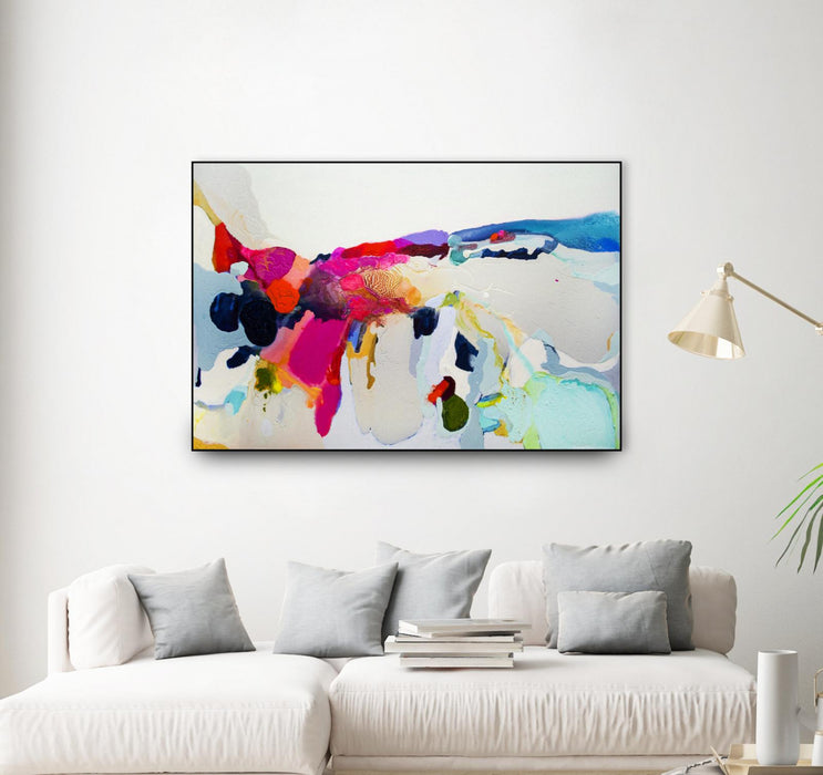 \"Reach In Out\" Canvas Framed Black 24x36 Wall Art