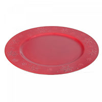 Charger Plate Snowflake Red Dinnerware