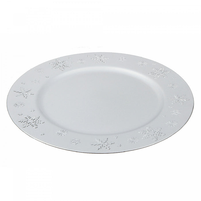 Charger Plate Snowflake Silver Dinnerware