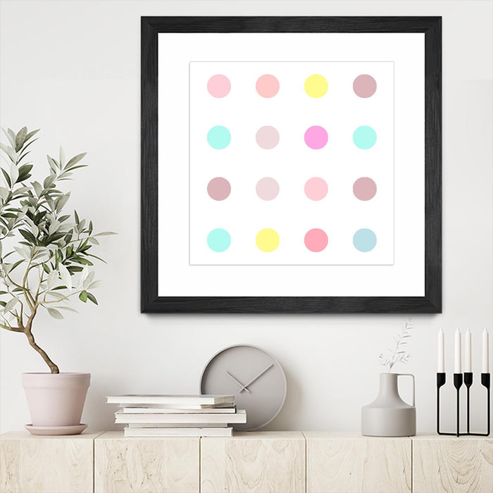 \"Pink Iv\" Matted and Framed Black 30x30 Wall Art