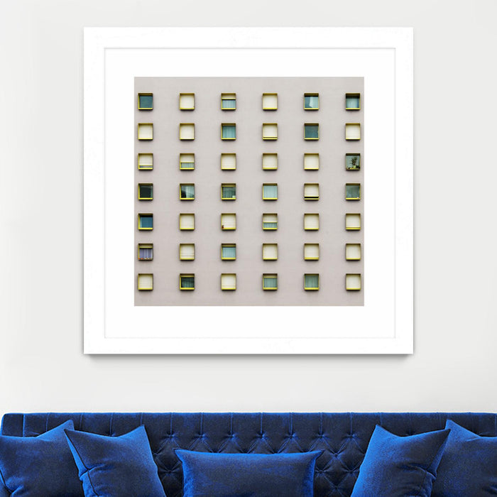 \"Windows Ii\" Matted and Framed White 30x30 Wall Art