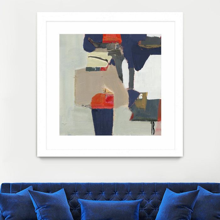 \"Orange Crush V9\" Matted and Framed White 30x30 Wall Art