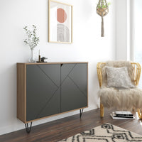 Nordika 2-Door Accent Cabinet - Nutmeg/Charcoal 