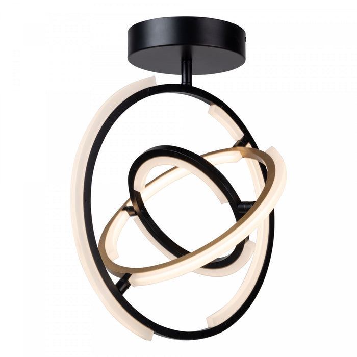 Trilogy Black & Brass Integrated LED Semi-Flush Mount