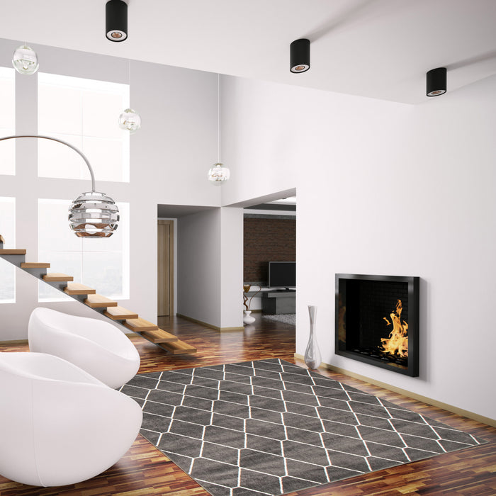 August Dark Grey-White 5'3\" x 7'3\" Area Rug