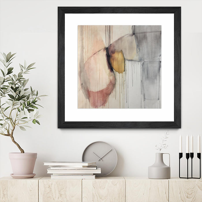\"Trapped Silence\" Matted and Framed Black 36x36 Wall Art