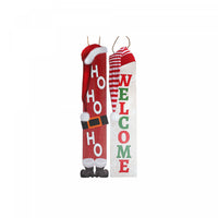 Wooden 'Welcome' 'Ho ho ho' Porch Sign - Set of 2