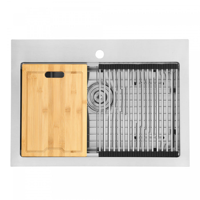 Ancona 28\" Dual Mount Workstation Kitchen Sink - AN-33104