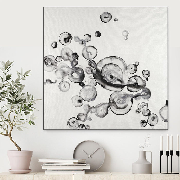 \"Transparent Onyx\" Canvas Framed Black 20x20 Wall Art