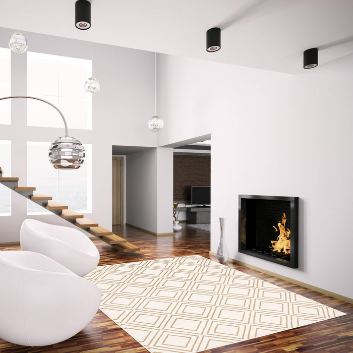 August Geod White-Tan 6'7\" x 9'6\" Area Rug