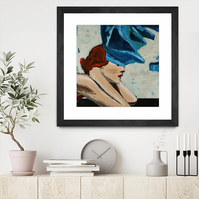 \"On The Rocks\" Matted and Framed Black 30x30 Wall Art