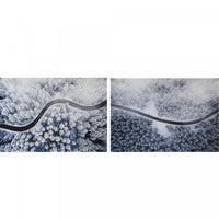 Canvas Wall Art Winter Forest Winding Road - Set of 2 Wall Decor