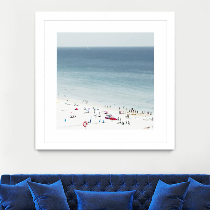 \"Sesimbra Ii\" Matted and Framed White 36x36 Wall Art