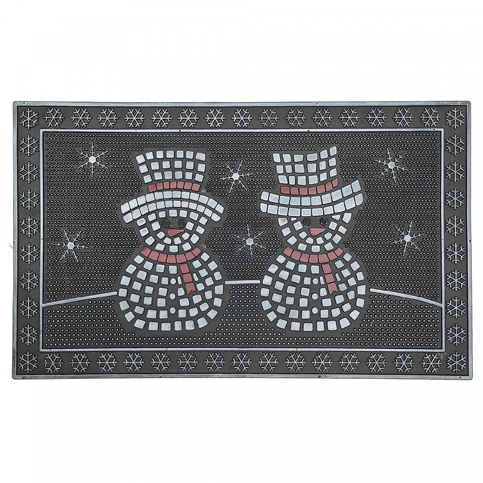 Rubber Double Snowman Floormat