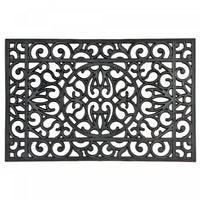 Black Rubber Grill Mat 23 x 36 Circle Floormat