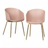 Flam Pink and Gold Dining Chairs - Set of 2