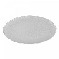Round Serving Plate Textured Silver 13
