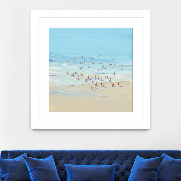 \"Beach Day I\" Matted and Framed White 30x30 Wall Art