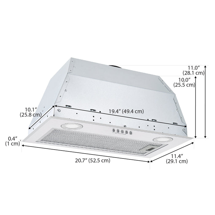 Ancona 24\" Ducted Insert Range Hood - AN-1372