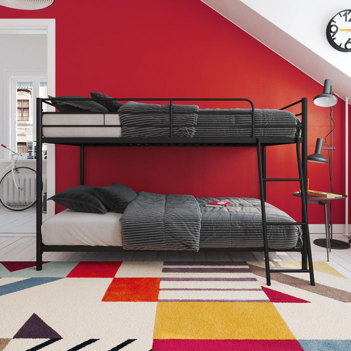 Dorel Home Atwater Living Bloor Small Space Twin Over Twin Bunk Bed - Black