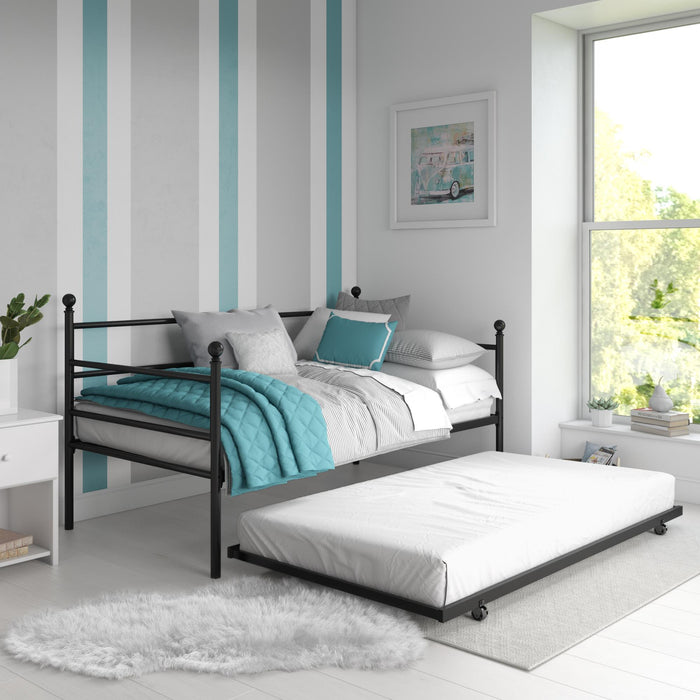 DHP Daybed and Trundle Metal Bed - Black