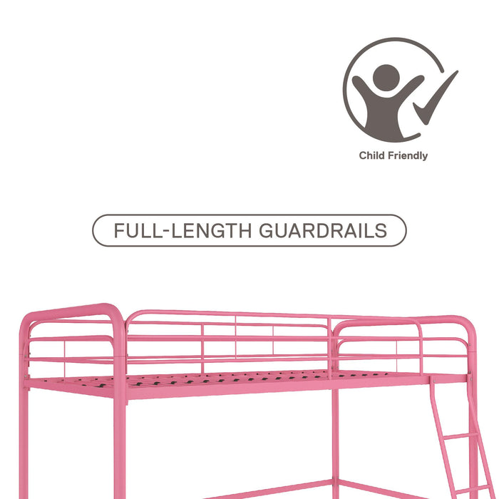 Atwater Living Cora Junior Metal Loft Bed - Pink