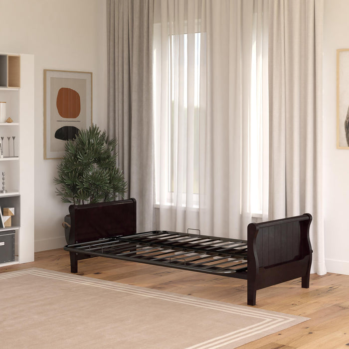 Dorel Home Atwater Living Ronson Wood Arm Futon With Espresso Wood Finish