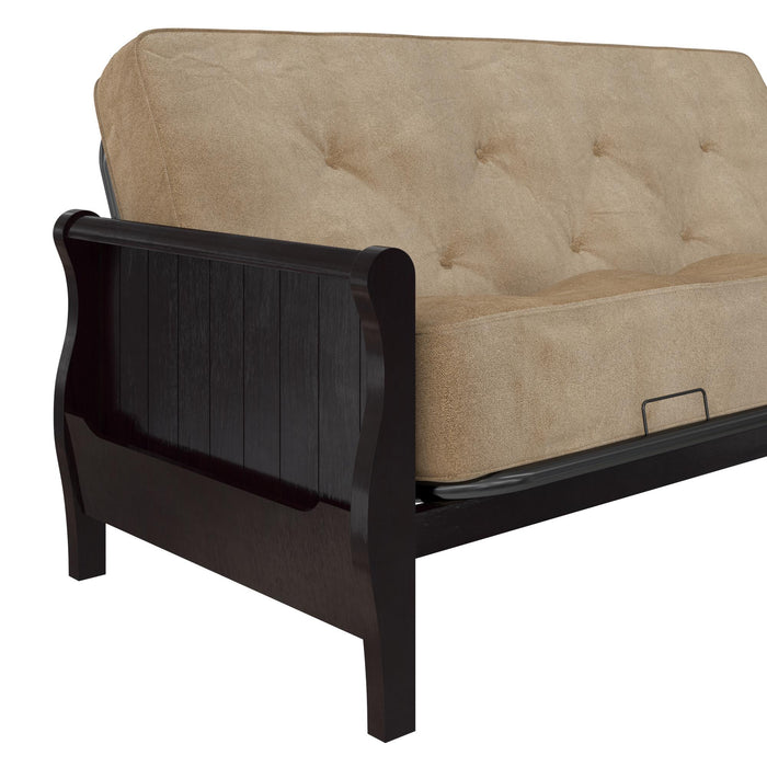 Dorel Home Atwater Living Ronson Wood Arm Futon With Espresso Wood Finish