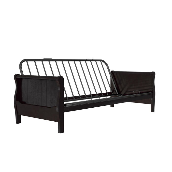 Dorel Home Atwater Living Ronson Wood Arm Futon With Espresso Wood Finish