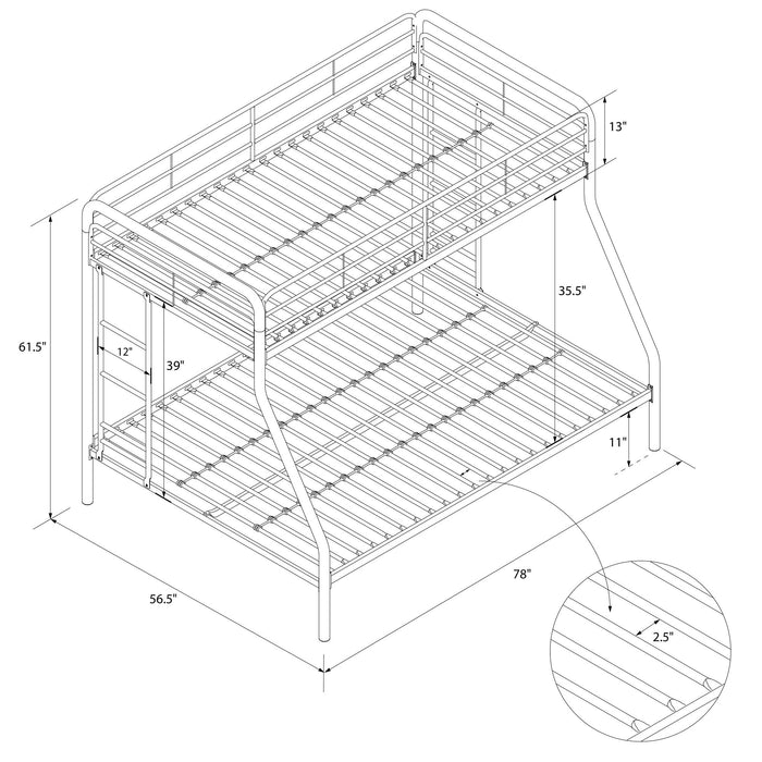 Atwater Living Cassia Twin Over Full Metal Bunk Bed - White