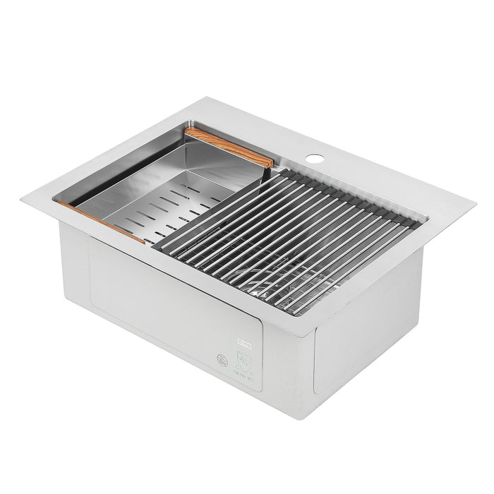 Ancona 25\" Drop-In Workstation Kitchen Sink - AN-3126