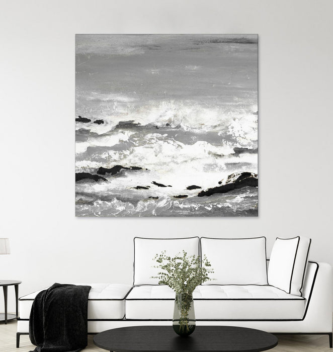 \"Rocks And Waves\" Giant Art 54x54 Wall Art
