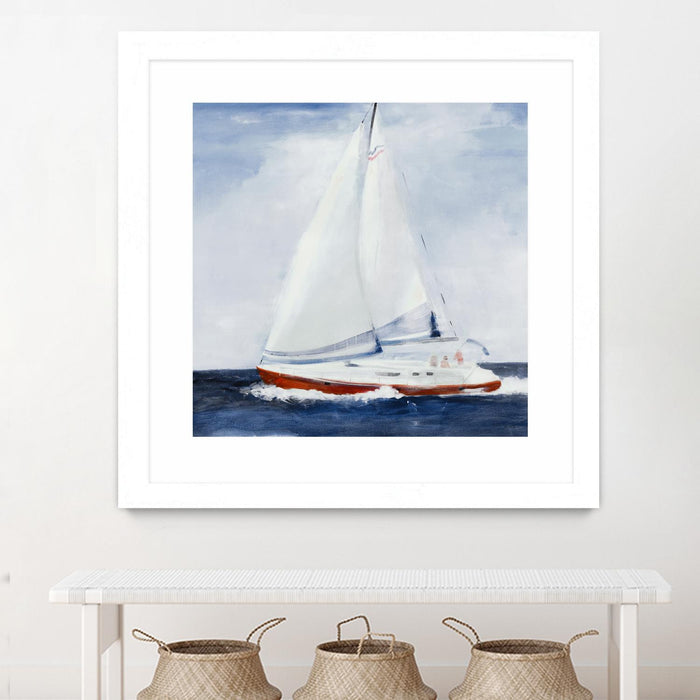 \"Chasing The Sun\" Matted and Framed White 30x30 Wall Art