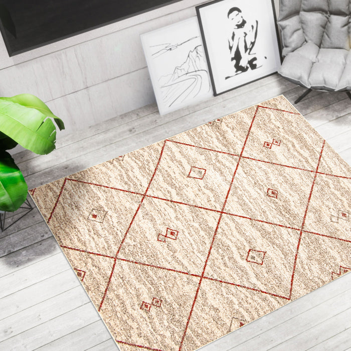 Grande Ivory/Red 7'10\" X 10'2\" Area Rug