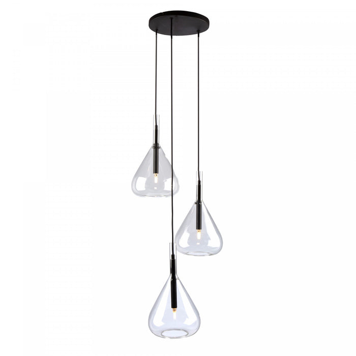 Conic 3-Light Black Pendant